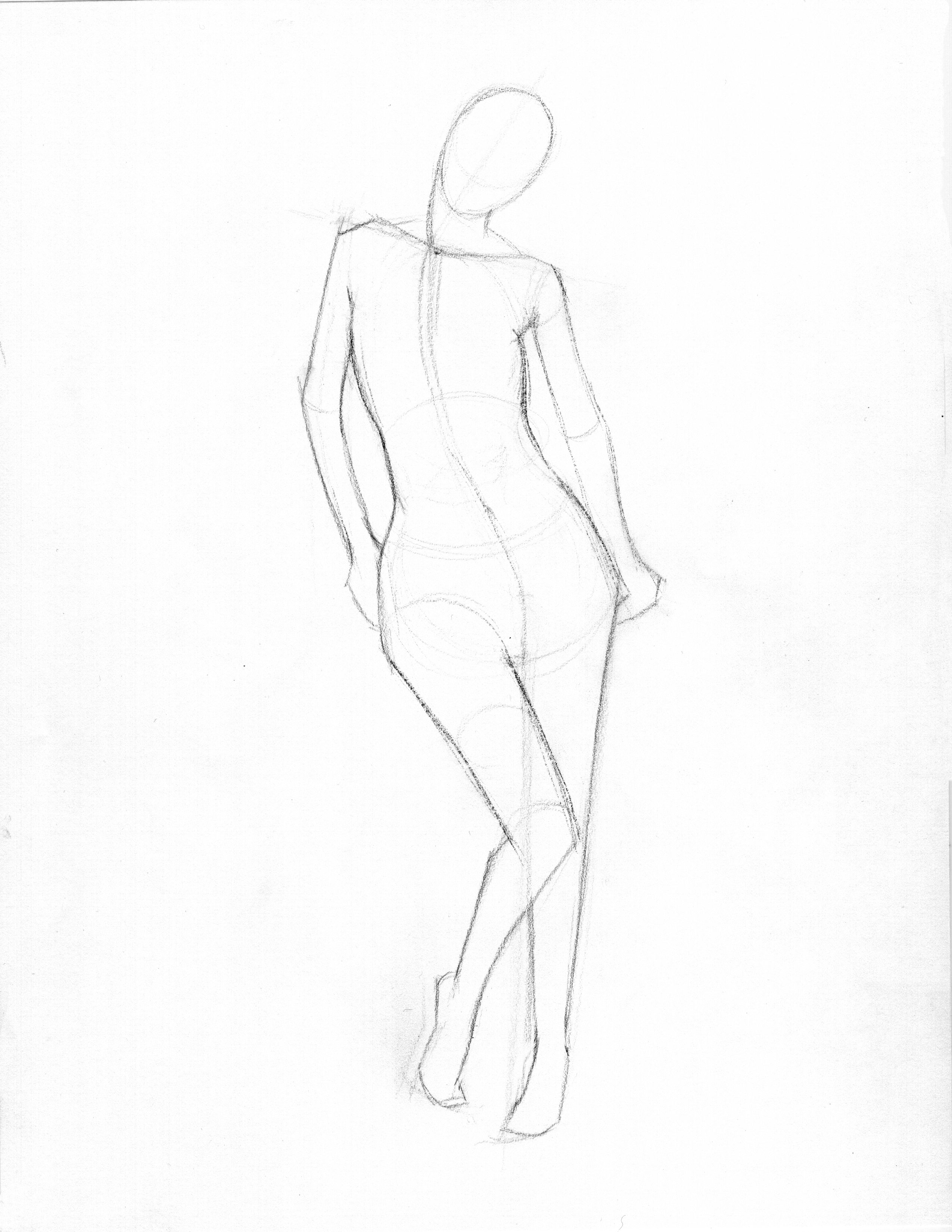 Simple gesture drawing using loose structural lines