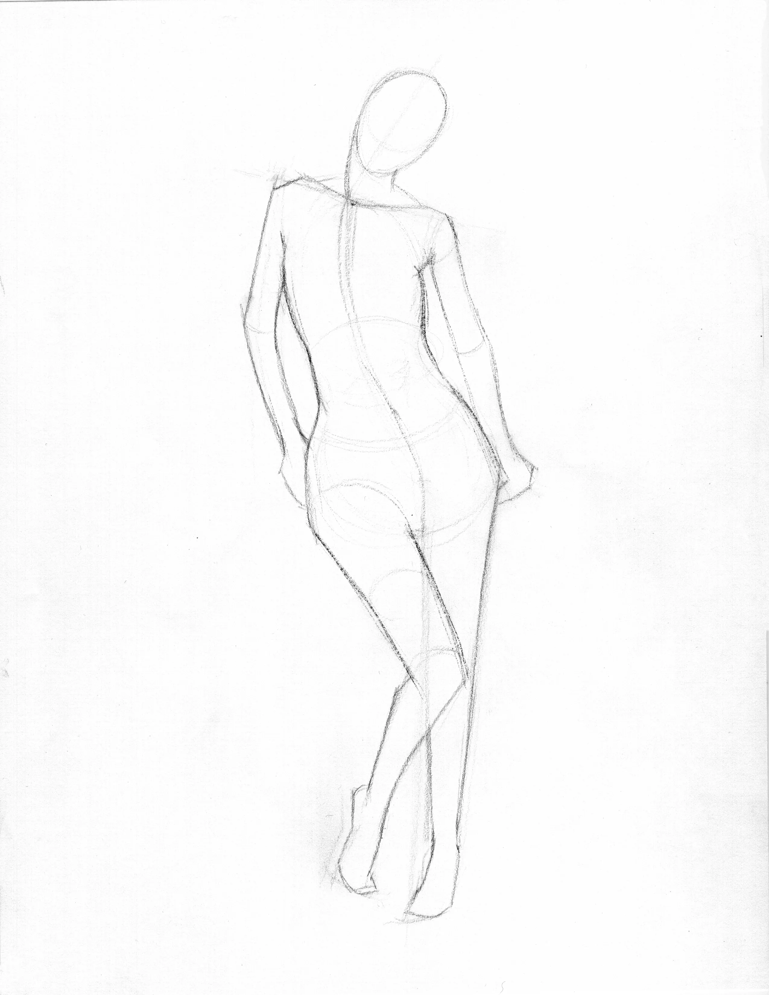 Simple gesture drawing using loose structural lines
