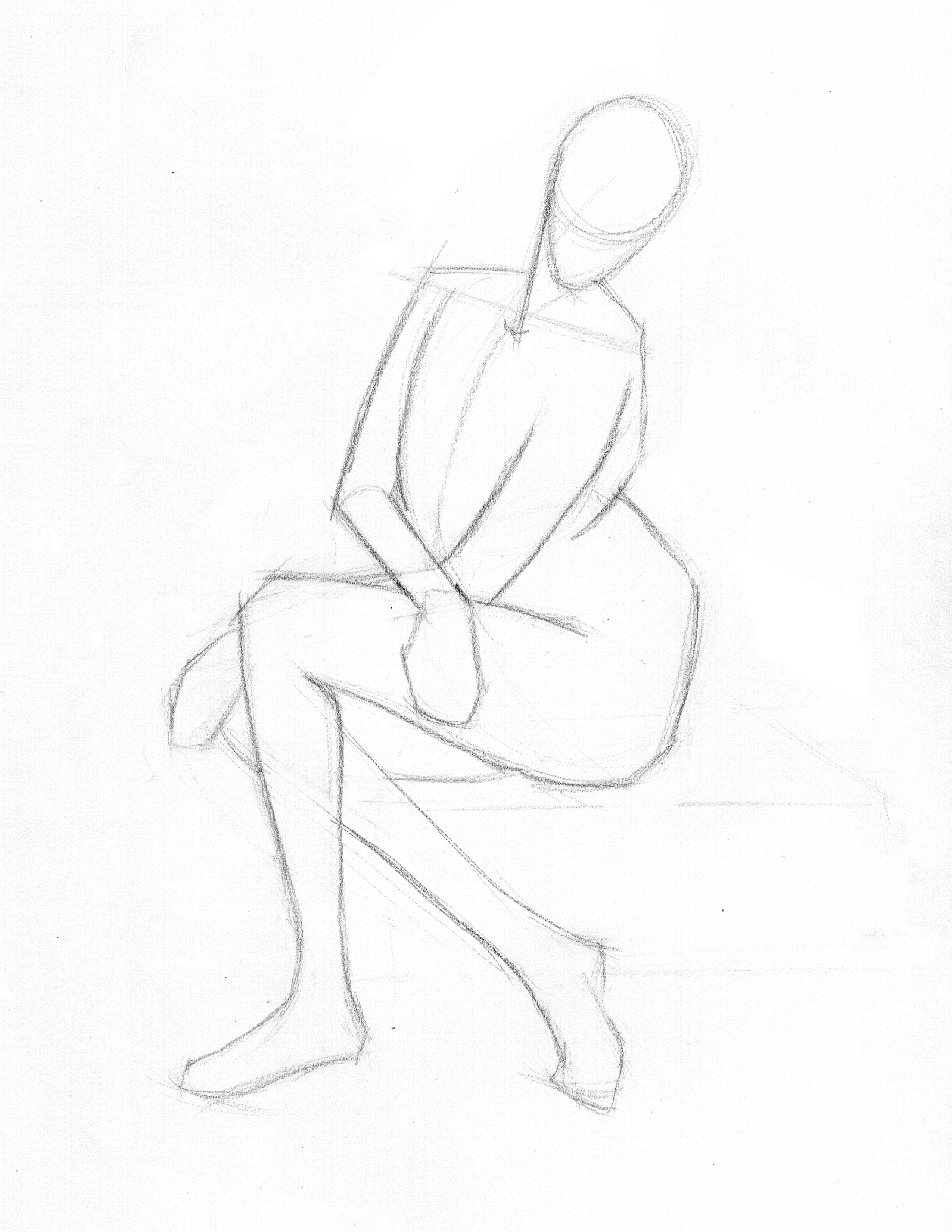 Gesture drawing example emphasizing rhythm and balance