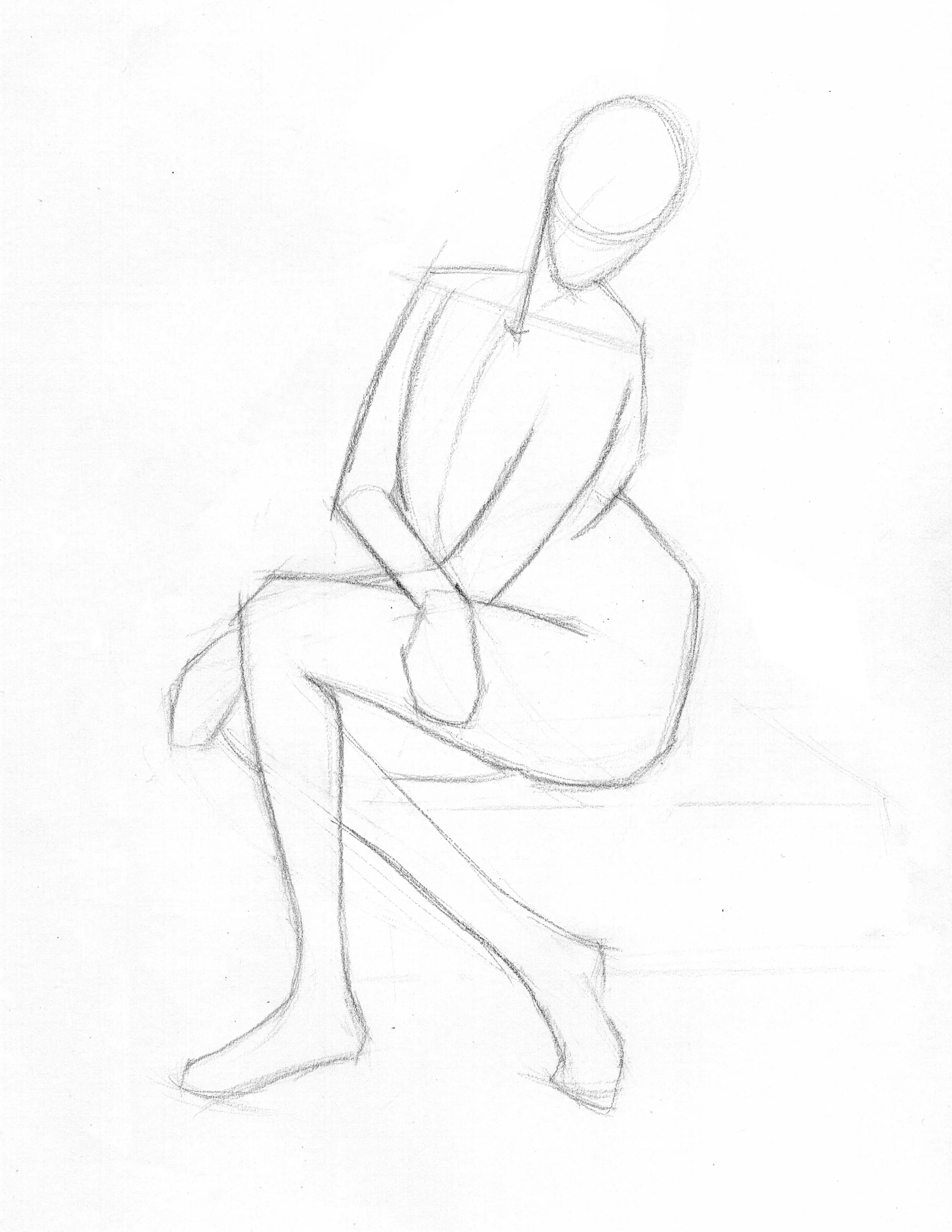 Gesture drawing example emphasizing rhythm and balance