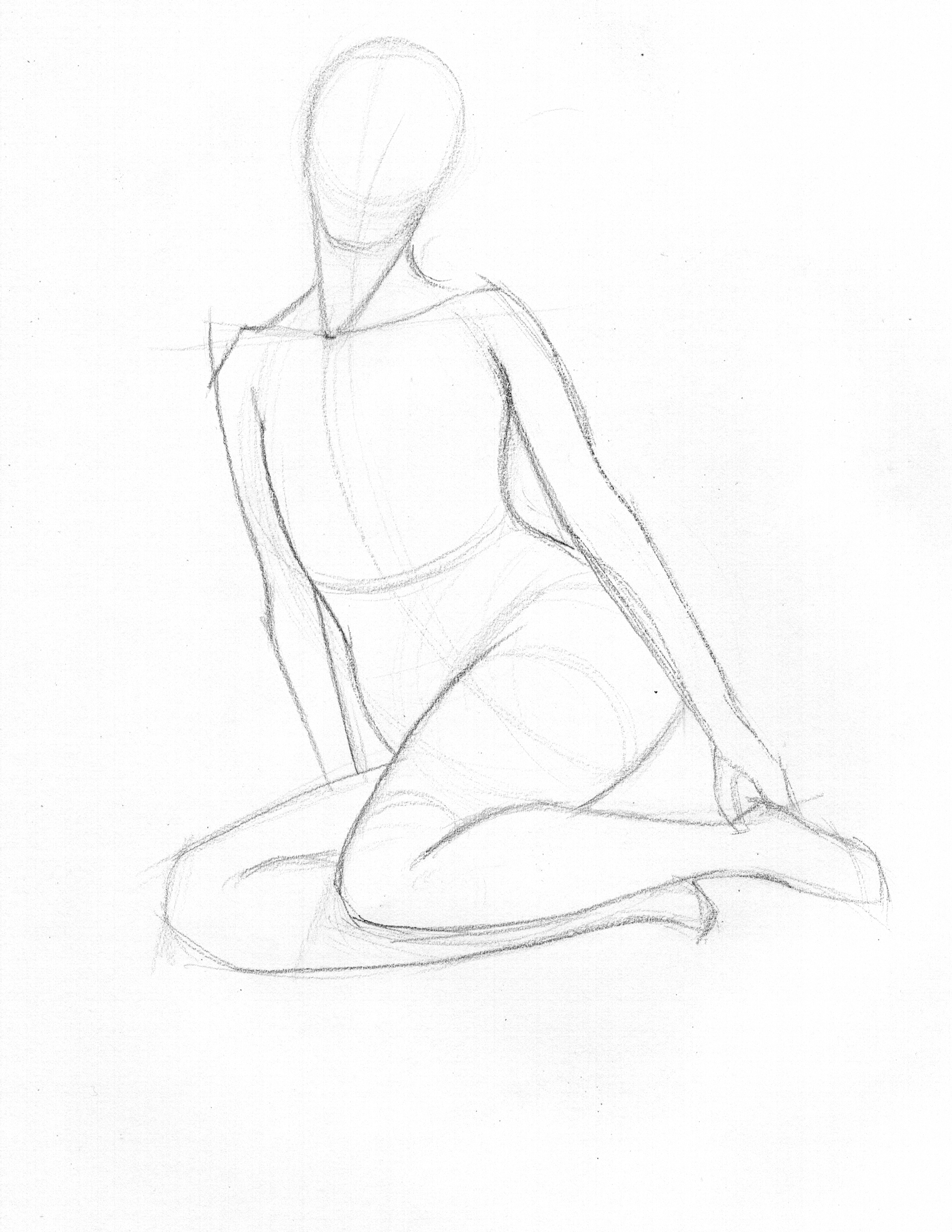 Expressive gesture drawing showing a personal interpretation of the pose