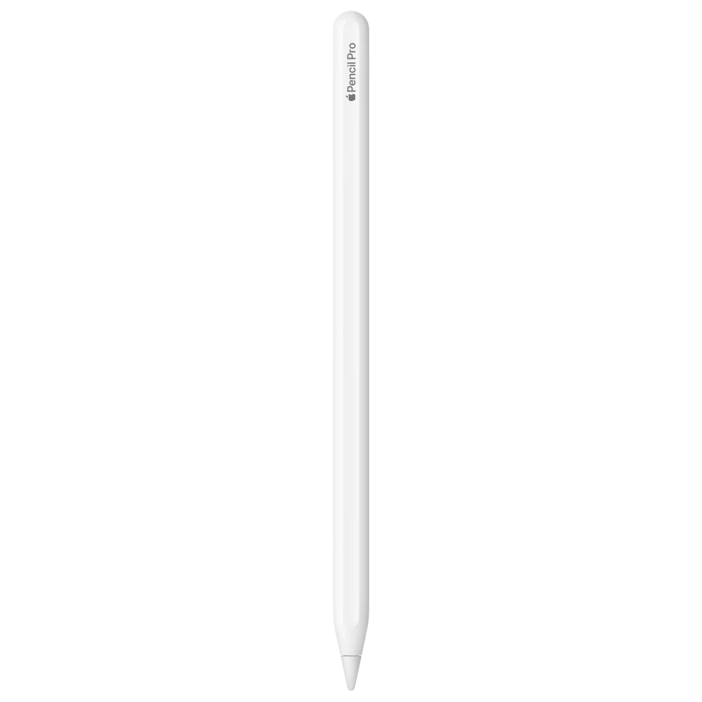 White Apple Pencil Pro stylus, shown on its own