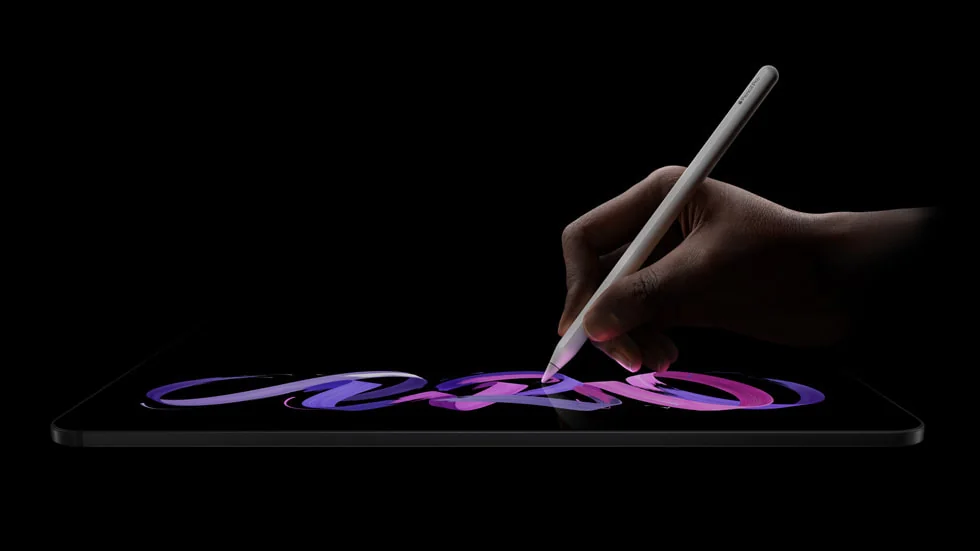 Apple Pencil Pro drawing on an iPad Pro (M5)