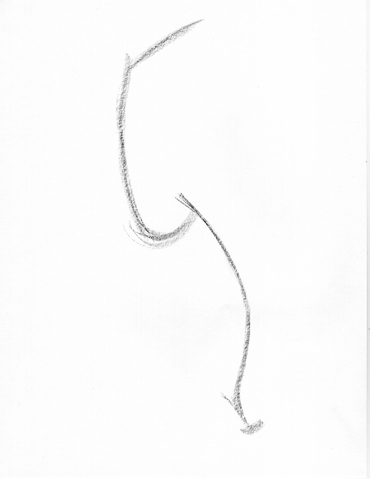 line of action gesture drawing example non weight bearing leg movement