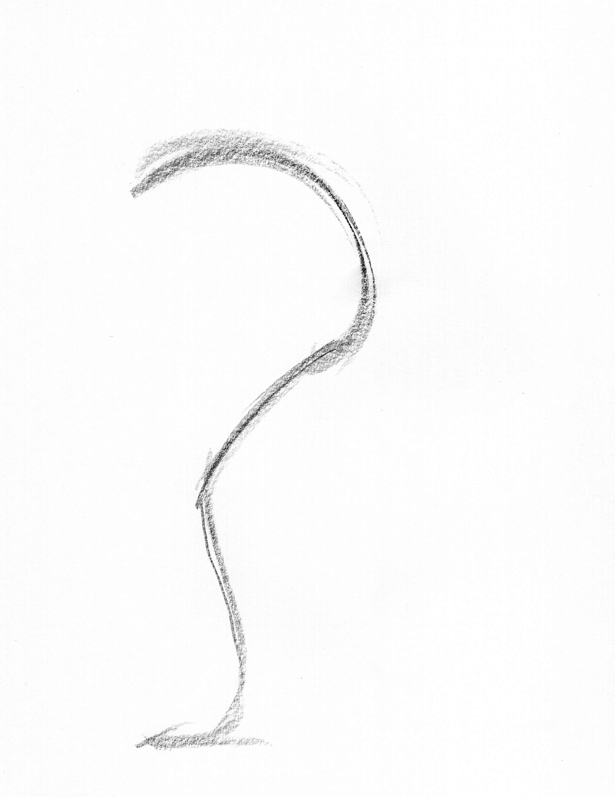 line of action gesture drawing example broad forward curve through back and shoulders