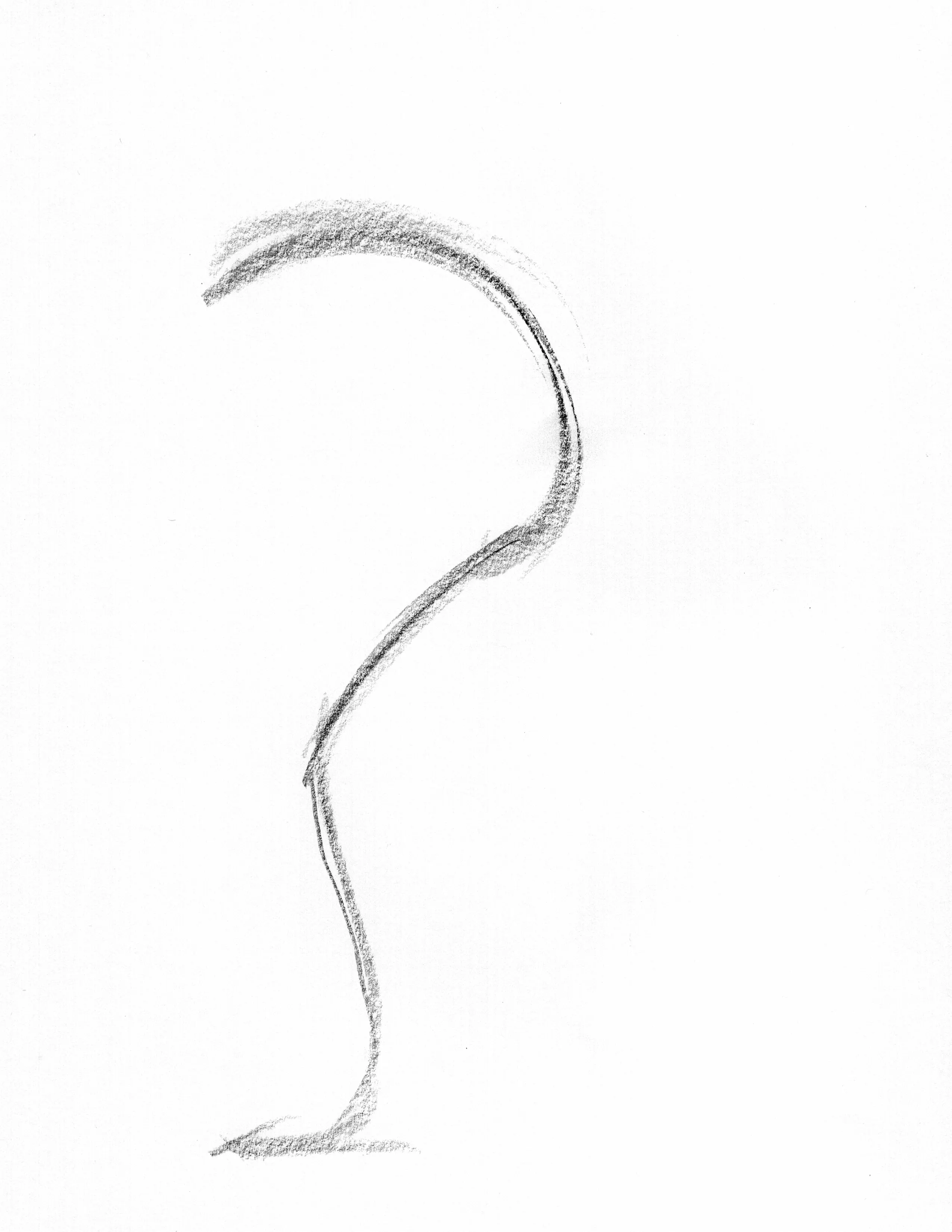line of action gesture drawing example broad forward curve through back and shoulders