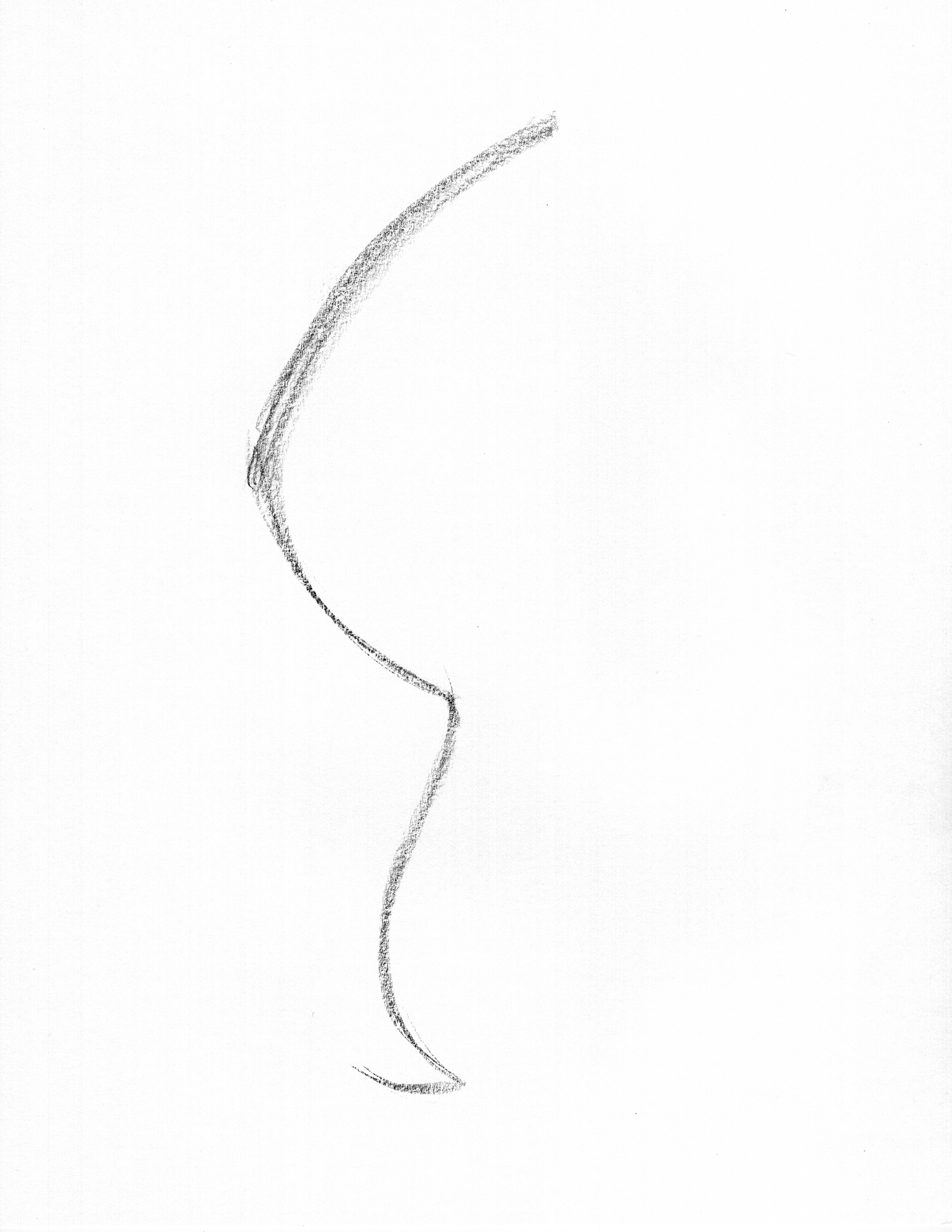 line of action gesture drawing example strong c curve resolving into legs