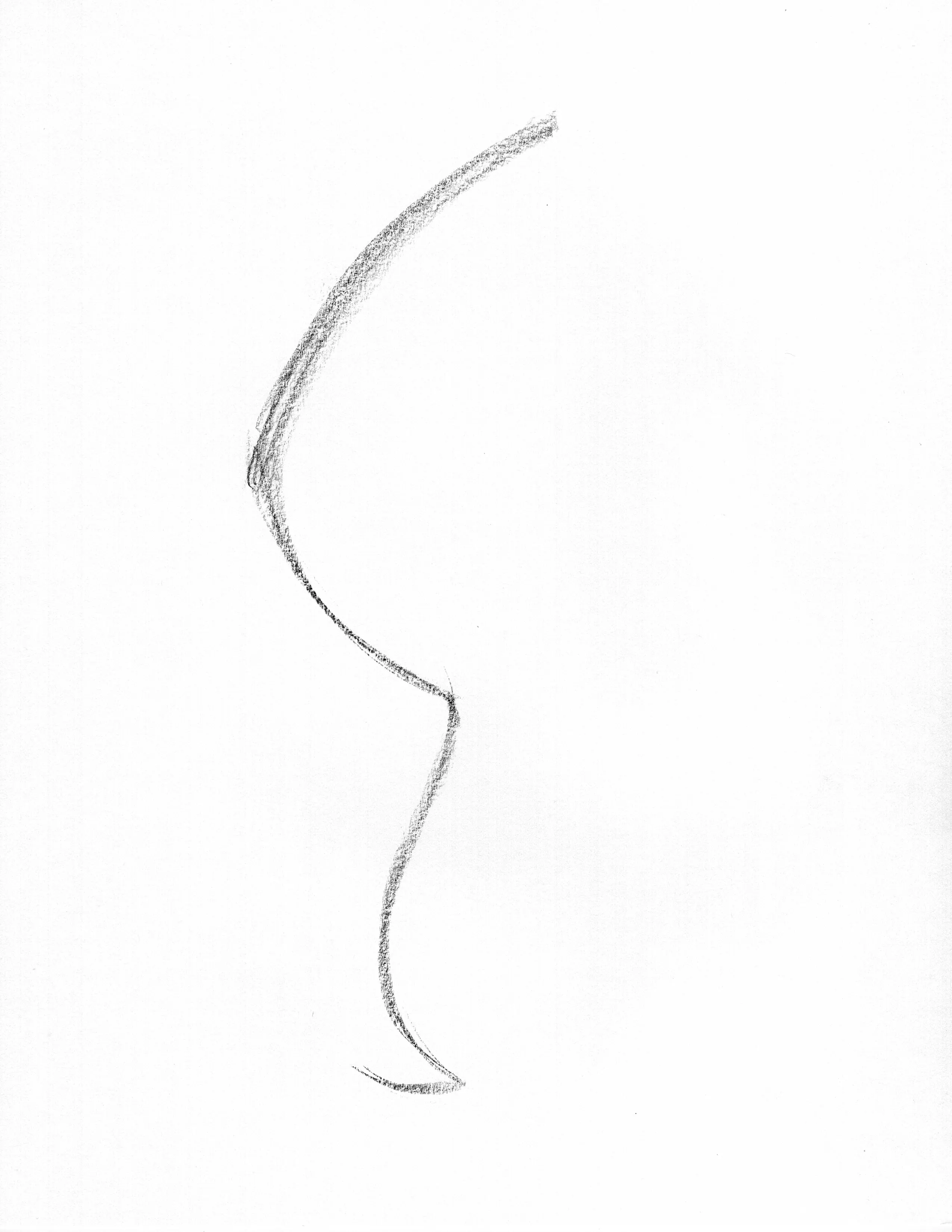 line of action gesture drawing example strong c curve resolving into legs